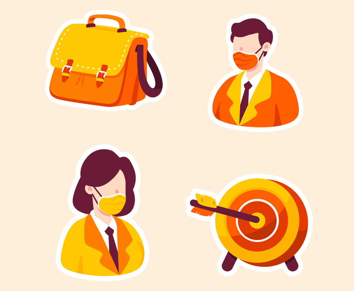 New Normal Back to Work Sticker Set