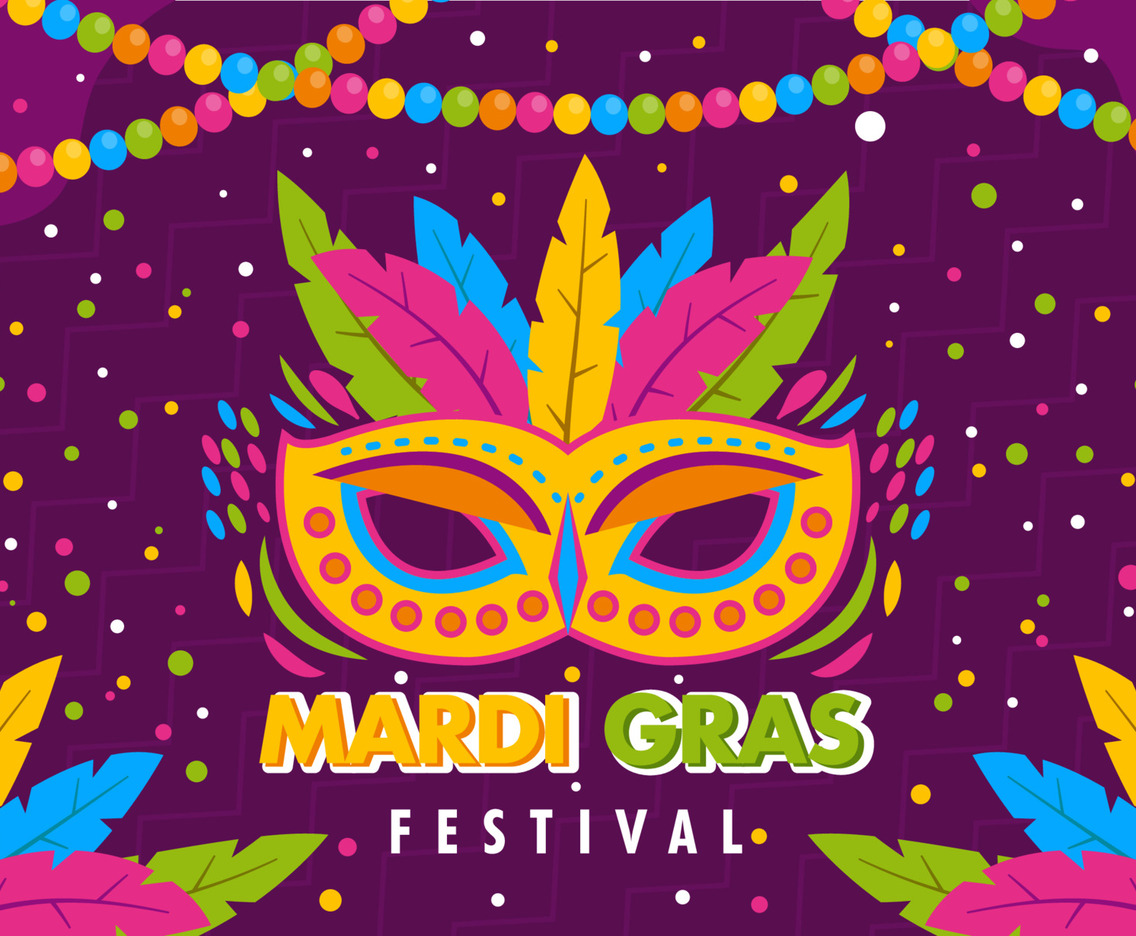 Happy Mardi Grass Festival Background