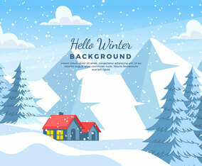 Winter Scenery Background Template