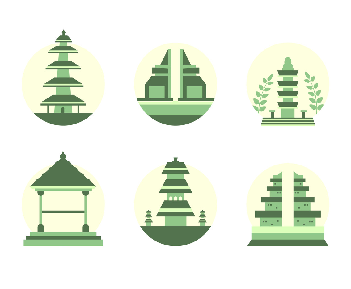 Balinese Nyepi Day Icon Set