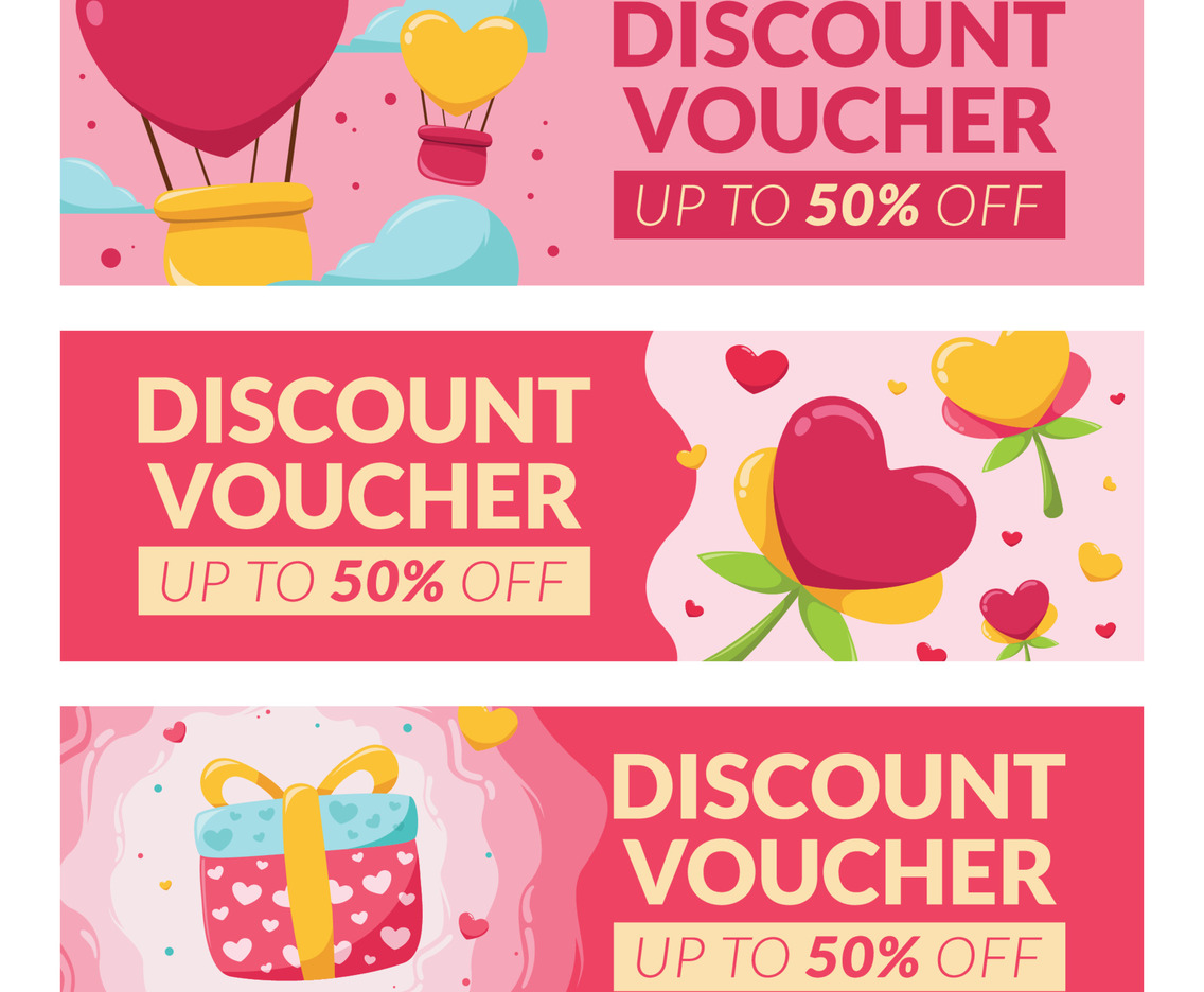 Valentine's Discount Voucher Design