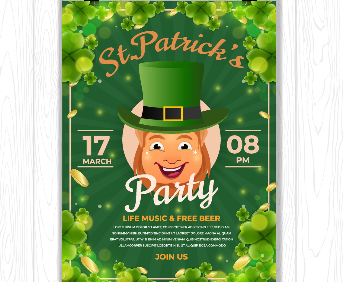 Poster Template of St Patrick Day Party