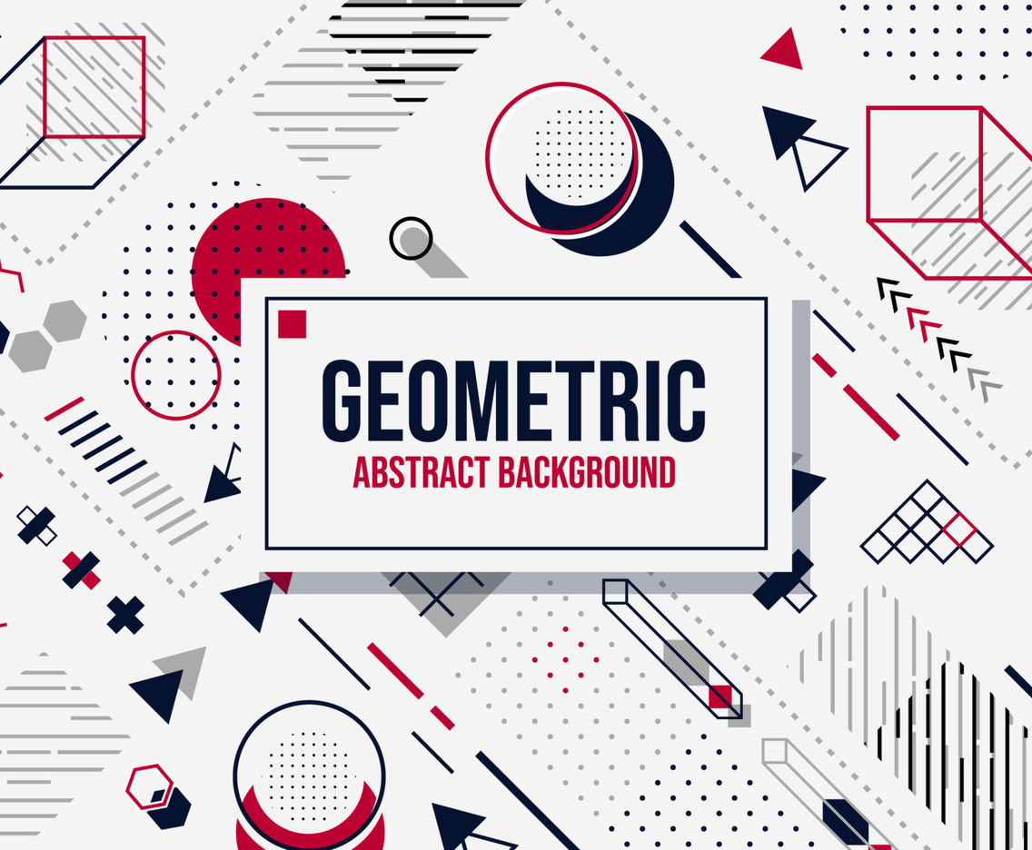 Duotone Red Navy Geometric Abstract Modern Background