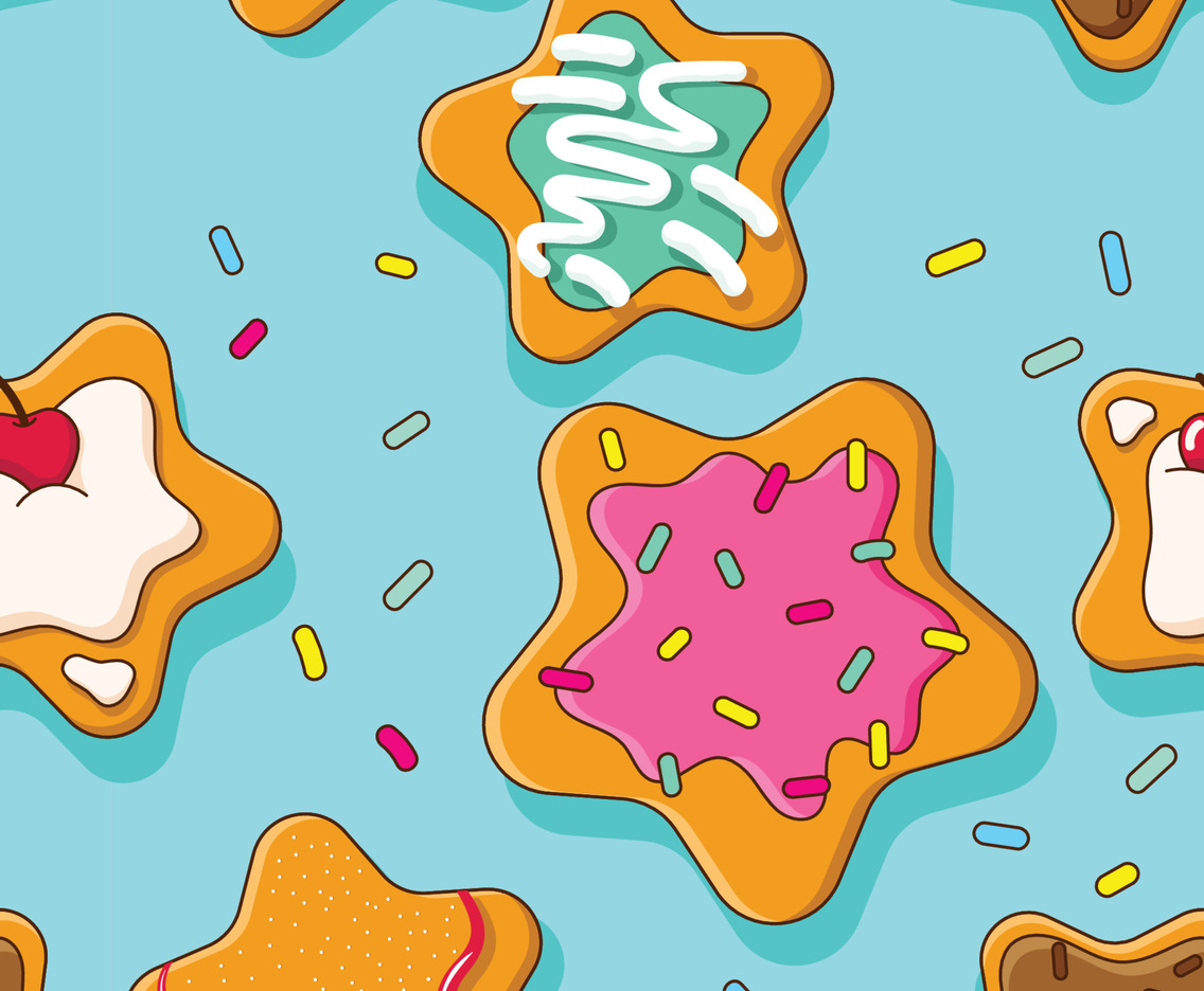 Cute Star Biscuit Seamless Pattern