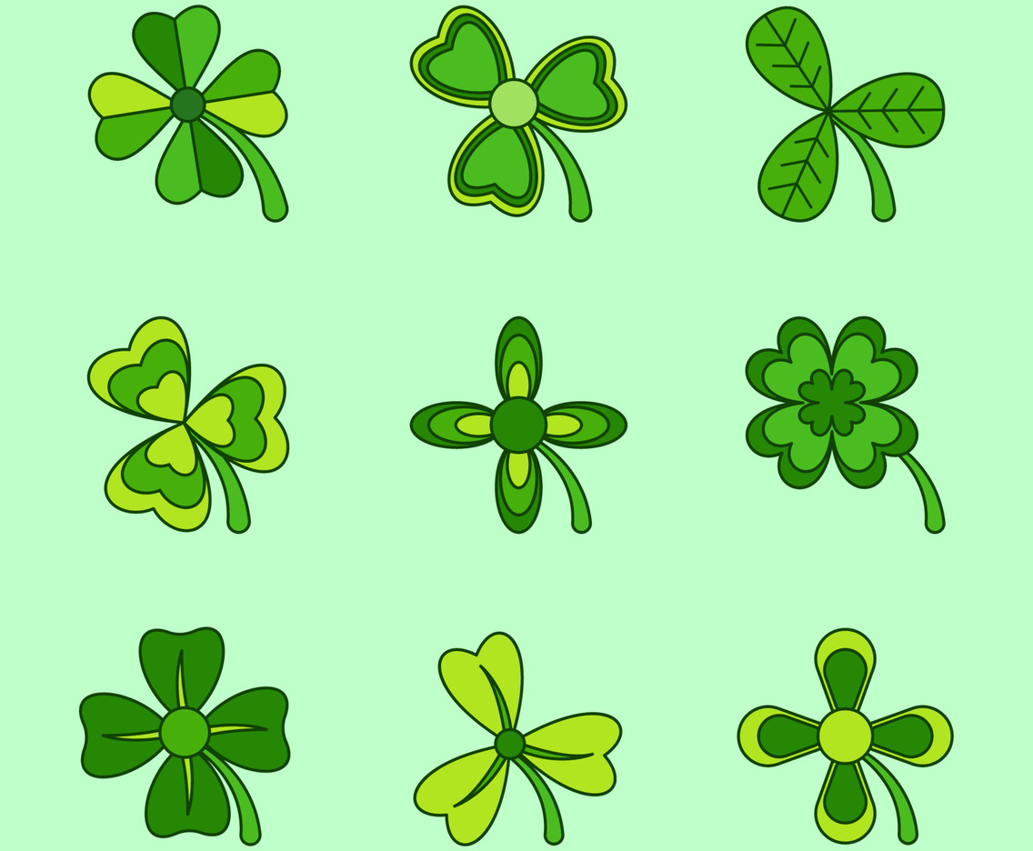Saint Patrick Day Clover Icon Package