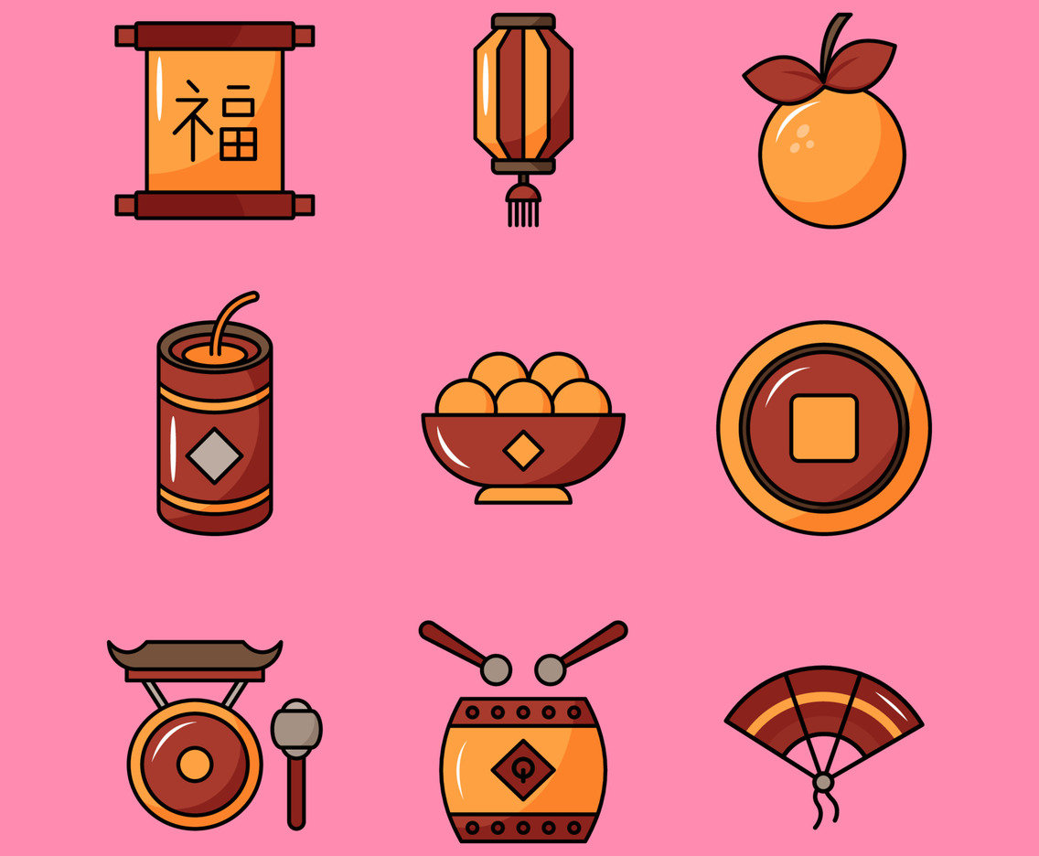 Gong Xi Fa Cai Festival Icon Package