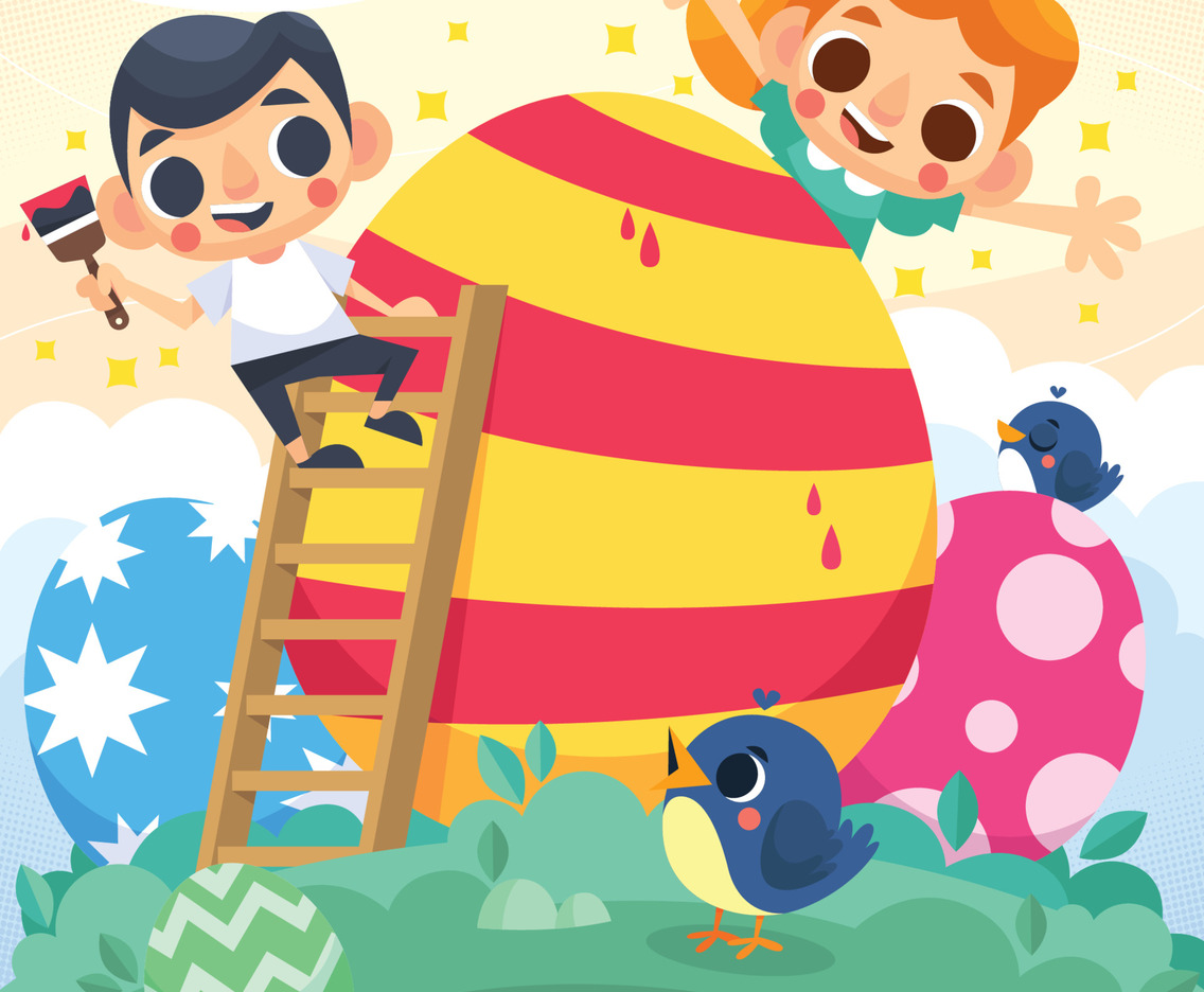Coloring Easter Eggs With A Variety Of Colors