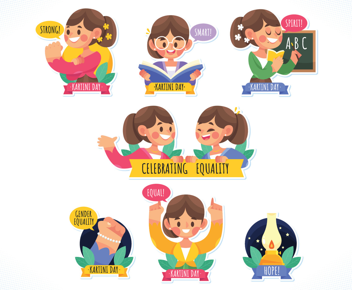 Women In Kartini's Day Sticker Set