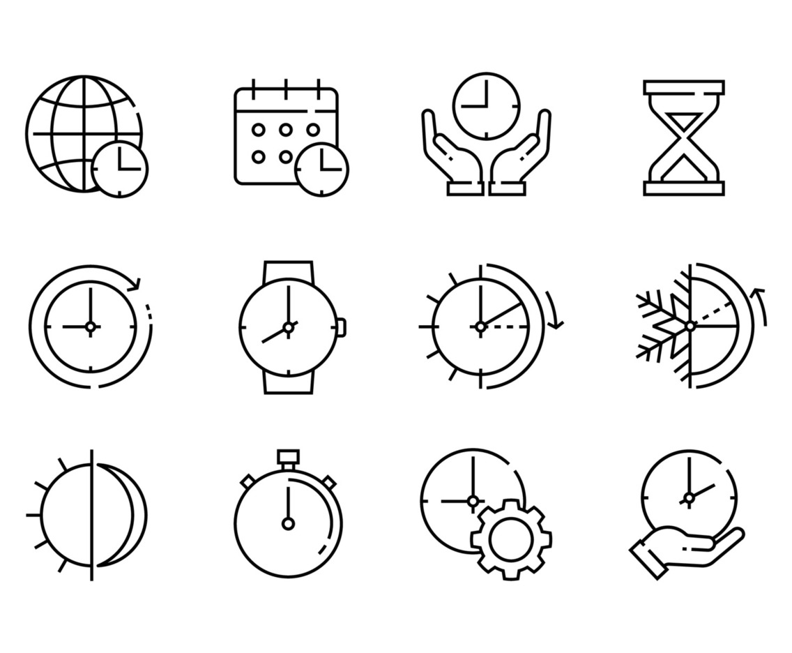 Daylight Saving Time Monoline Icon