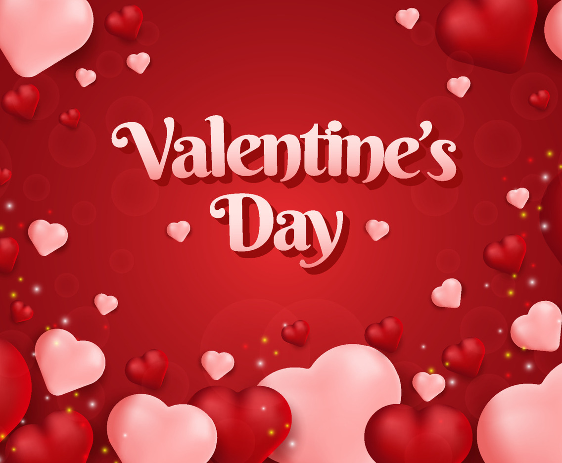 Realistic Heart Valentine Day Background