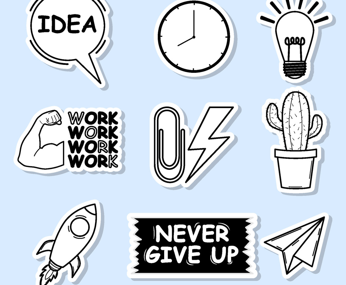 Monochrome Element Journal Sticker