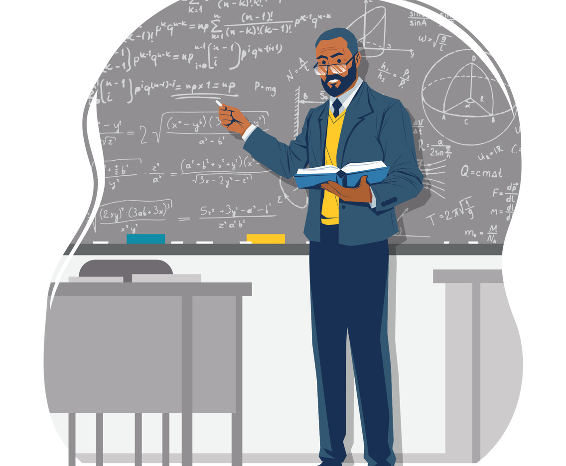 Professor Teaching in The Classroom Concept