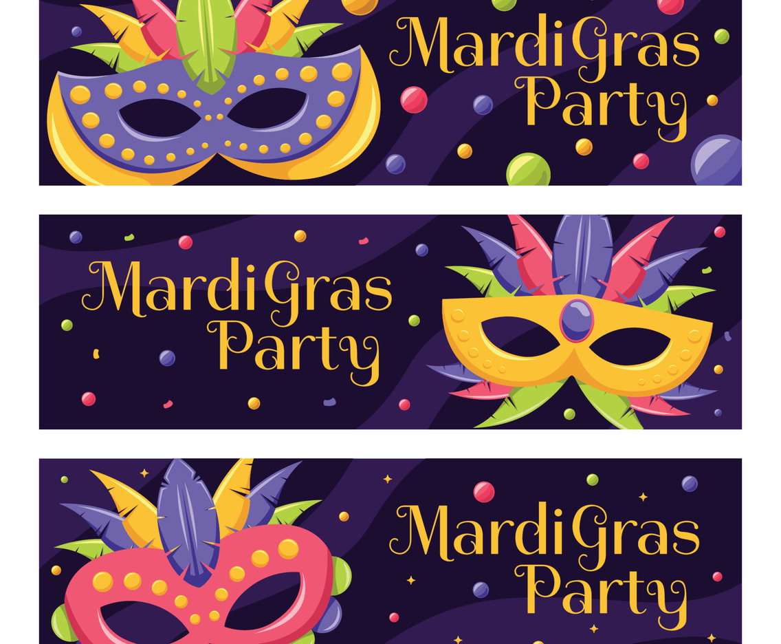 Set of Masquerades and Beads Banners