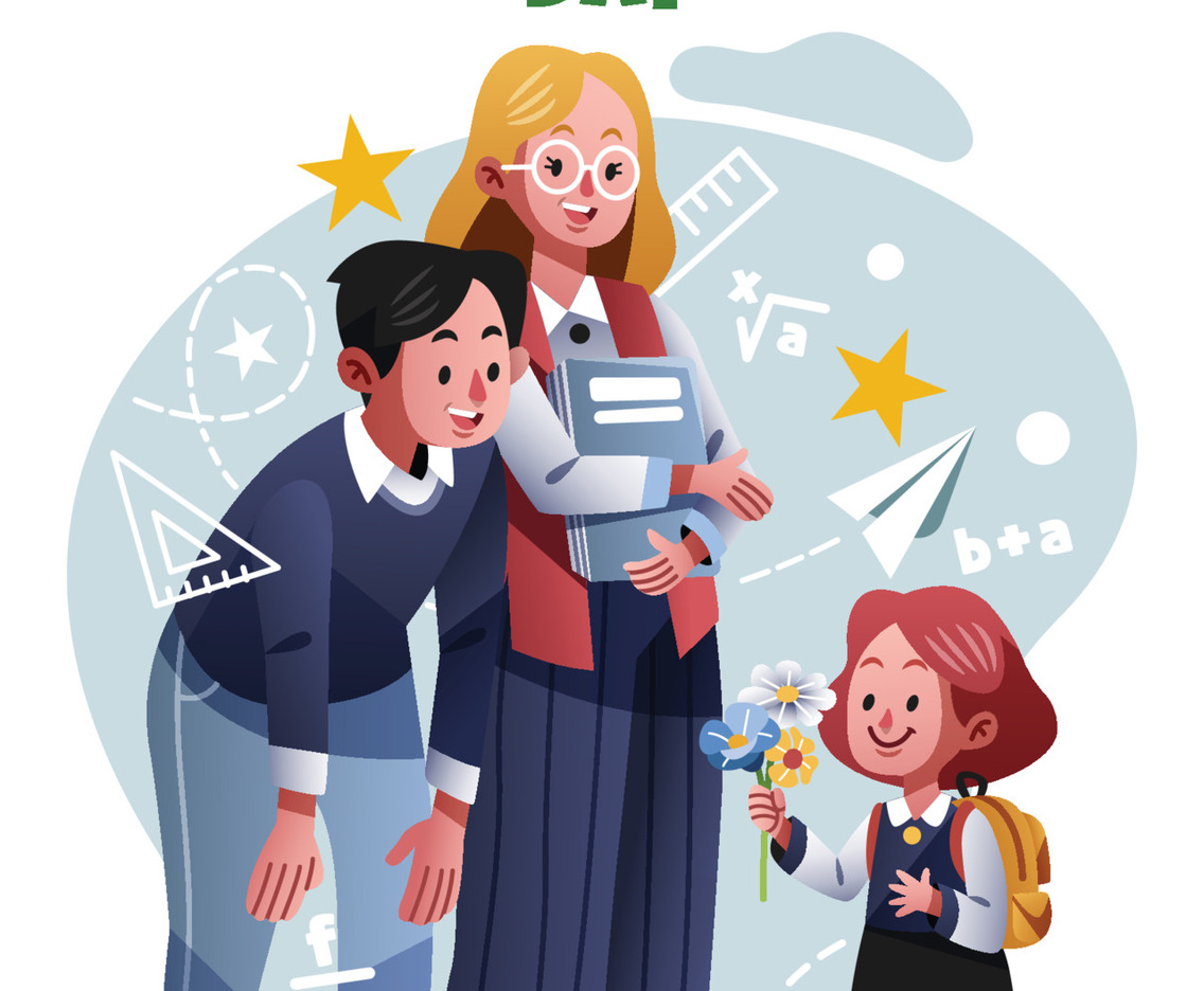 Student Gives Her Teachers Flowers on Teacher's Day