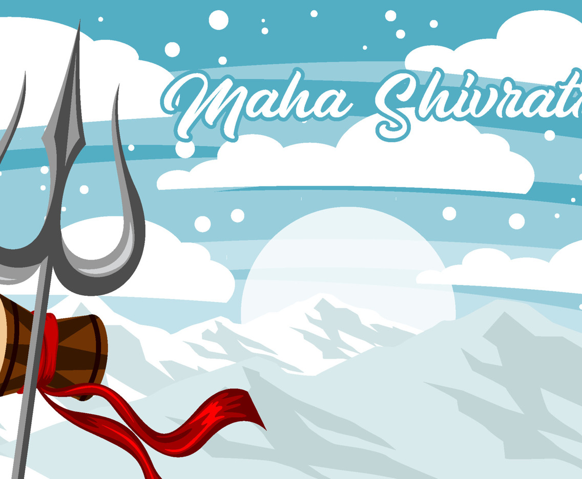Maha Shivratri Background with Lord Shiva Trishula