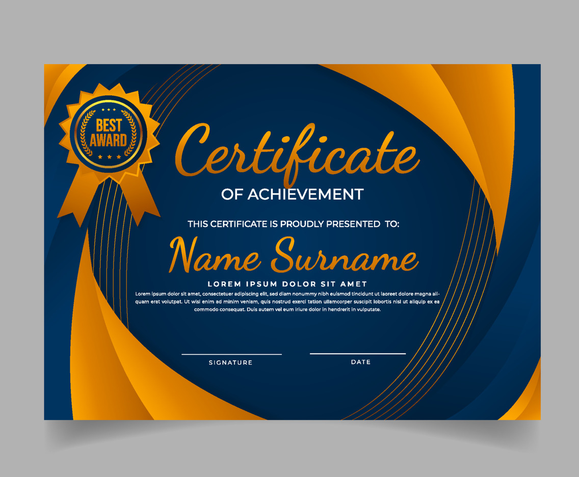 Template of Luxury Blue Certificate
