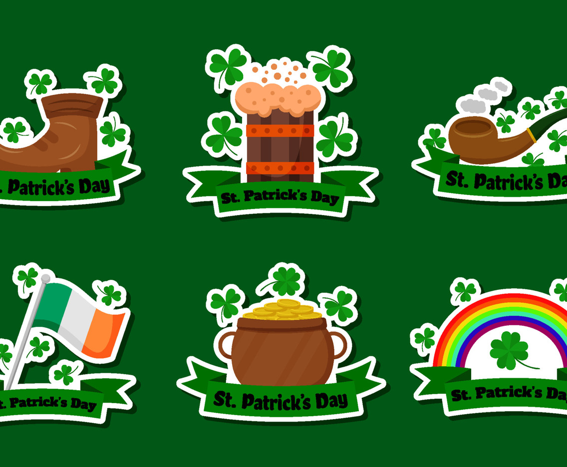 Collection of St. Patrick's Day Clover Sticker Pack