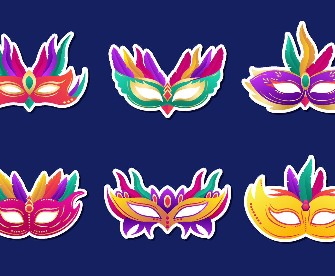 Mardi Gras Festivity Mask Sticker
