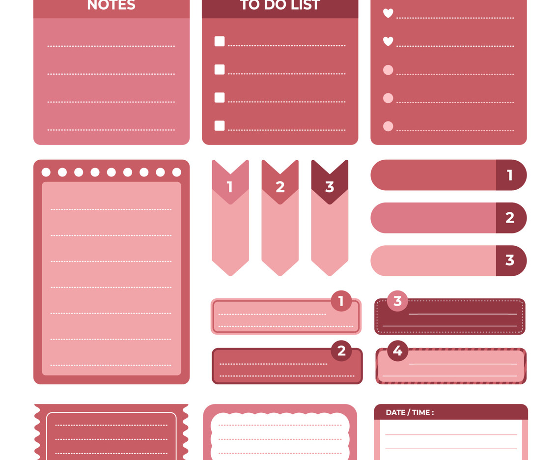 Journal Labels Template in Monochrome Style