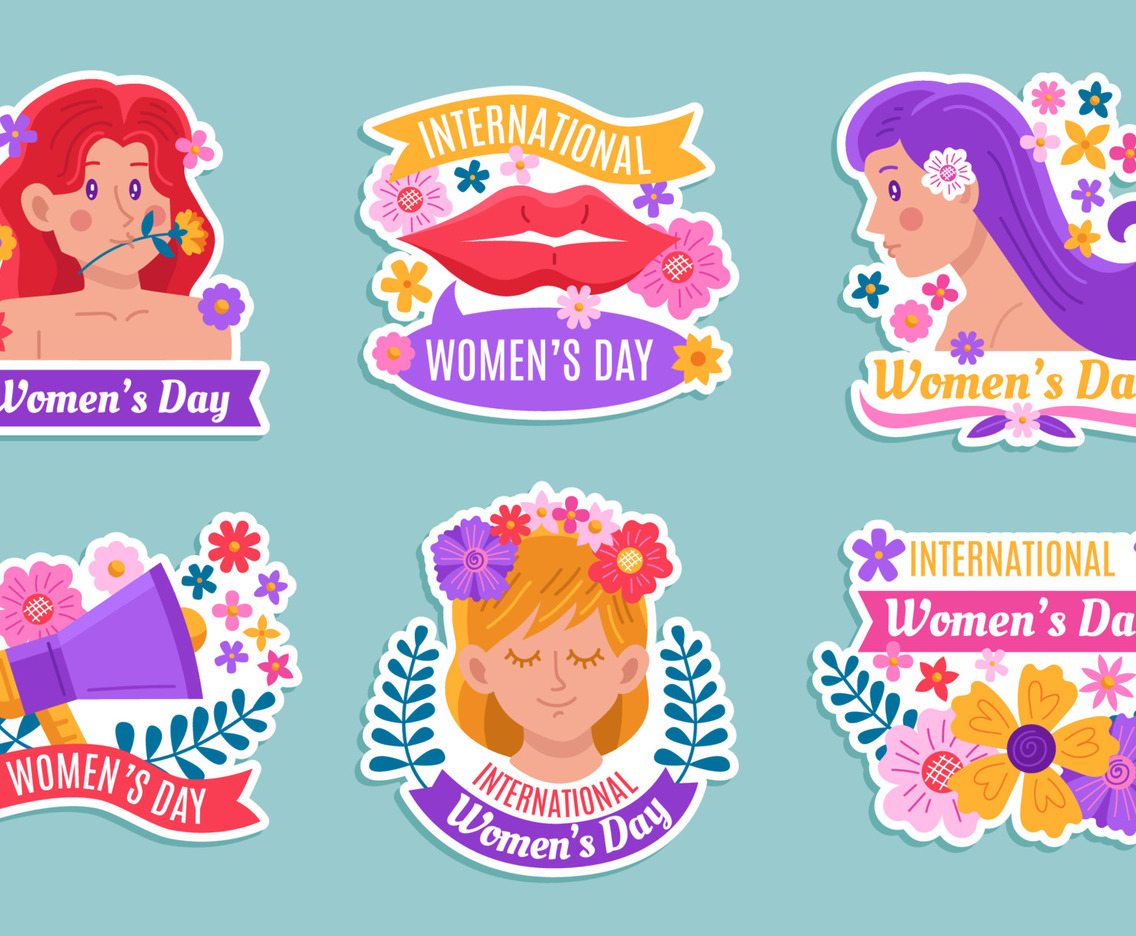 Sticker Set of International Womens Day