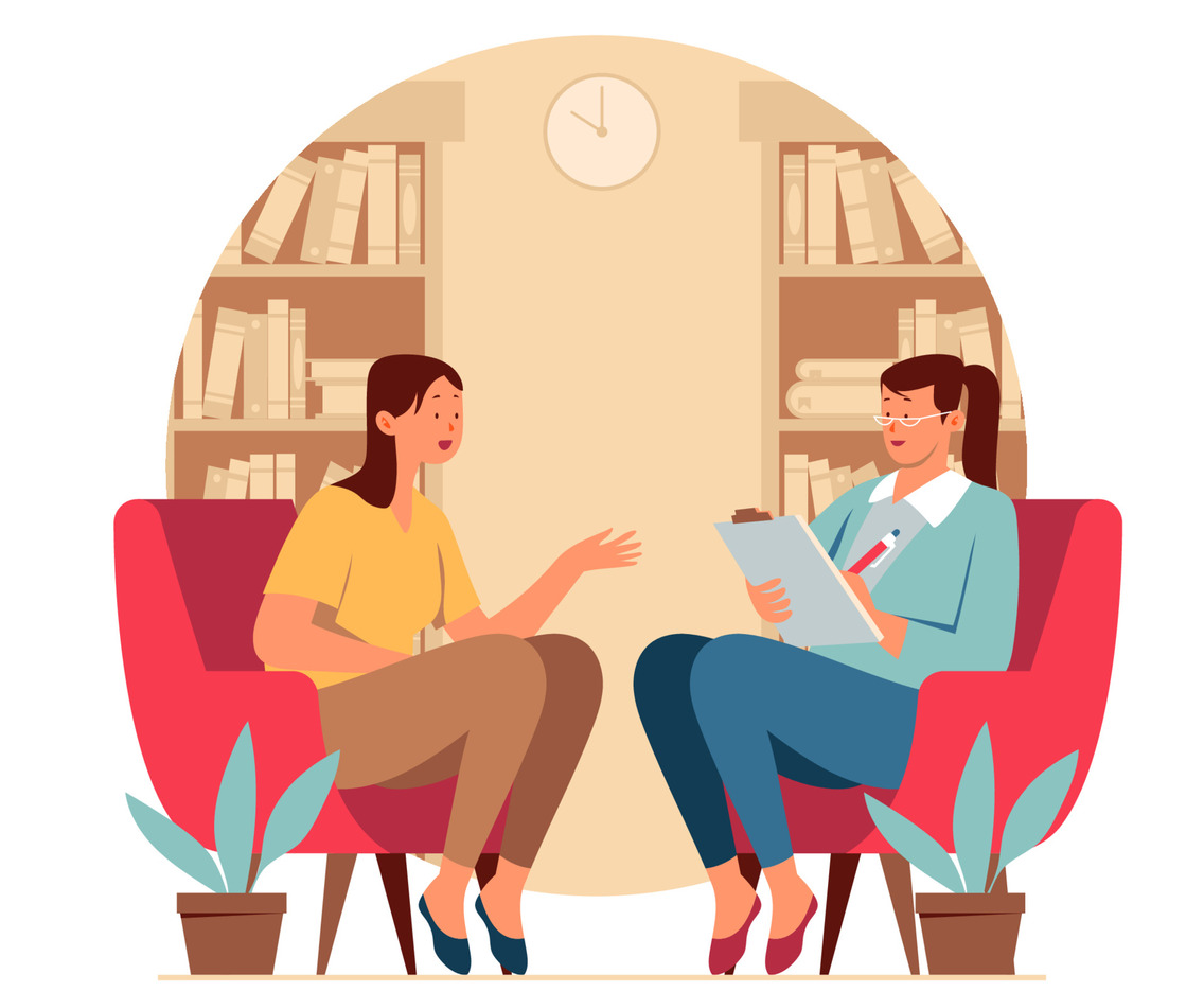 Psychologist Communicates with Client