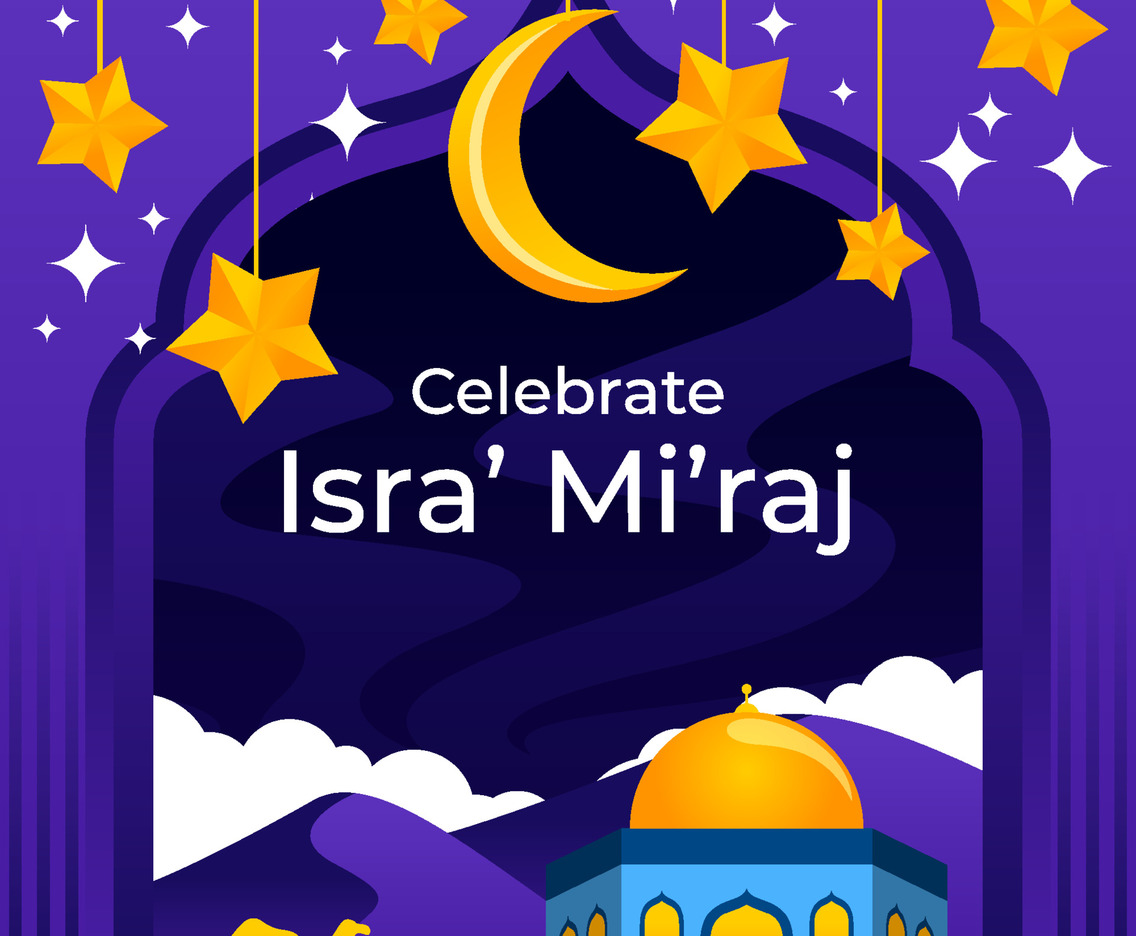 Purple Isra Miraj Islamic Background