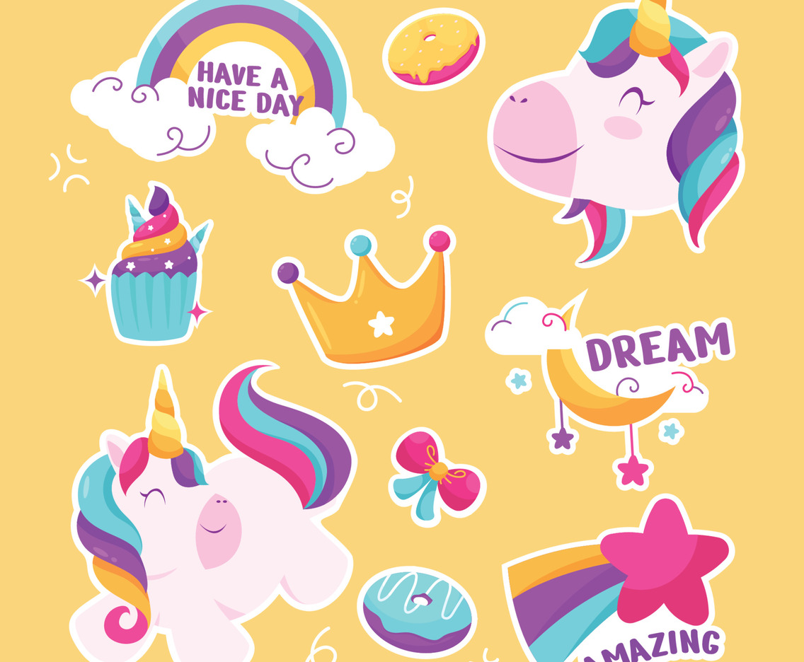 Cute Unicorn Sticker Set