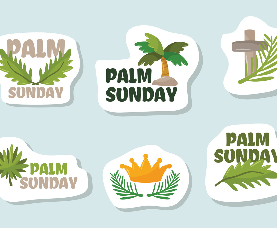 Happy Palm Sunday Vector Sticker