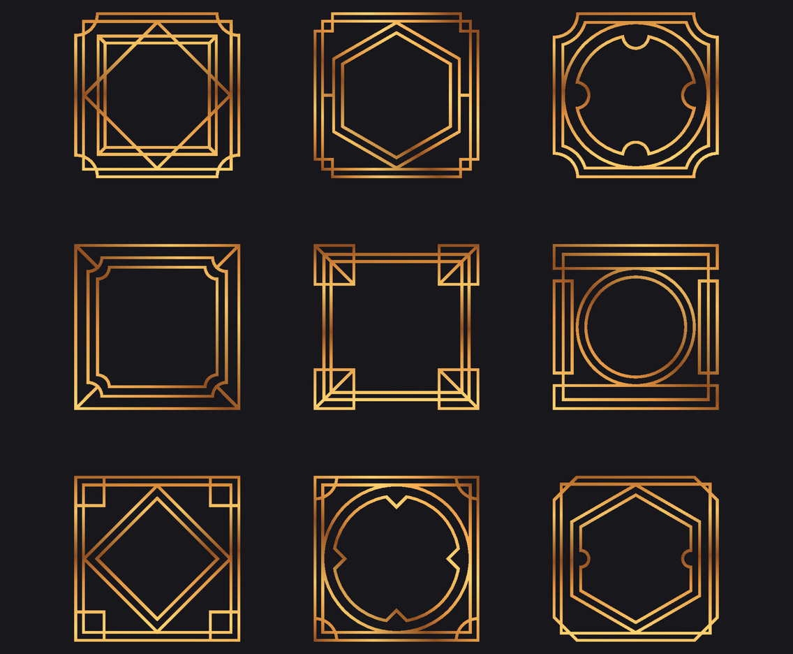 Minimalist Decorative Frame Gold Free Vector