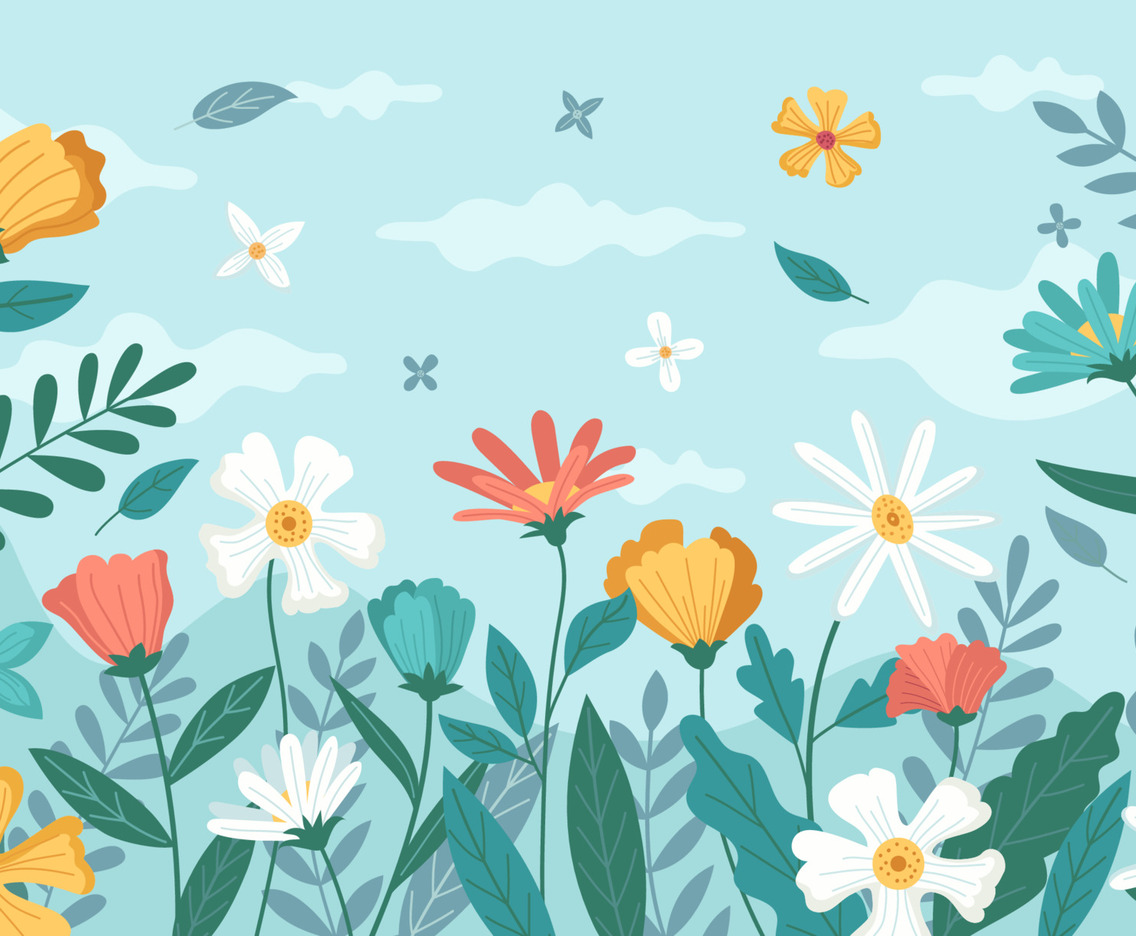 General Spring Elements Floral Background