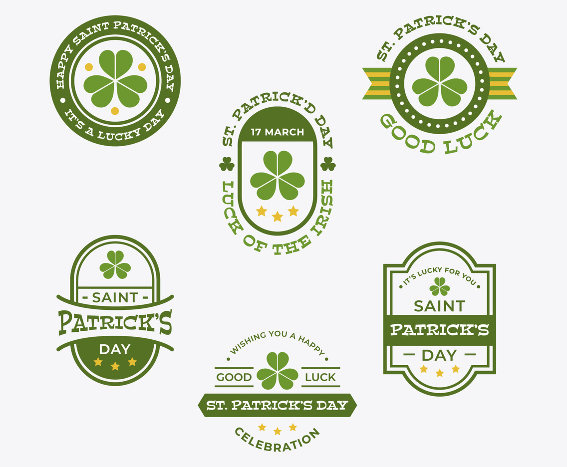 Set of St Patricks Day Label