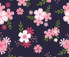 Beautiful Cherry Blossoms Seamless Pattern