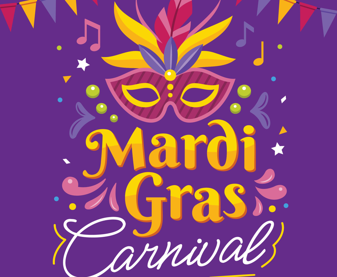 Mardi Gras Carnival Typography Concept
