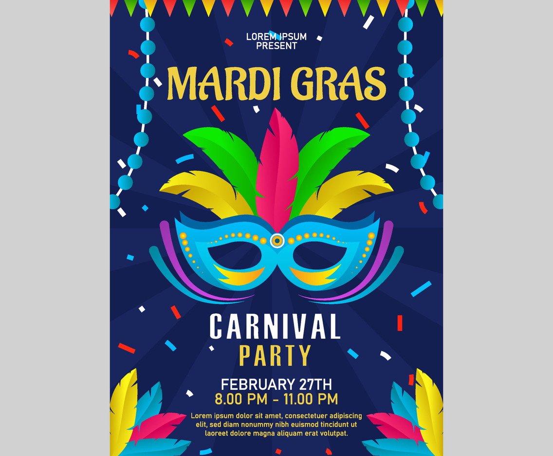 Mardi Gras Mask Poster