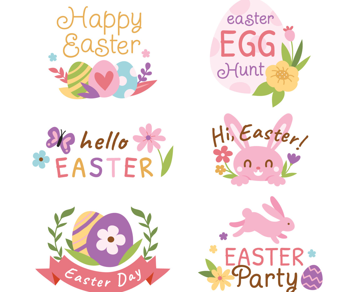 Colorful Easter Greetings Sticker Collection