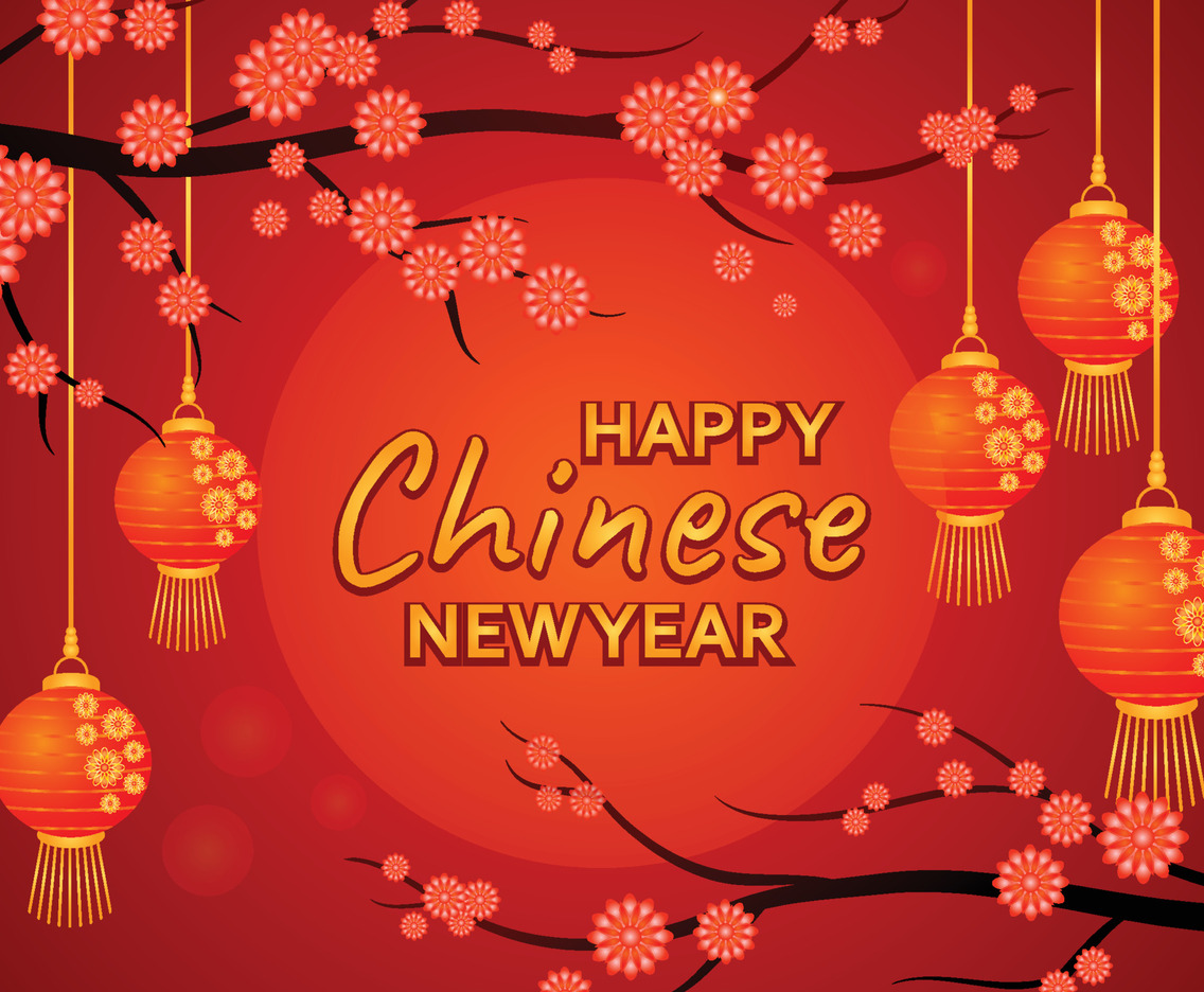 Chinese New Year With Lanterns, Flowers dan Bubbles