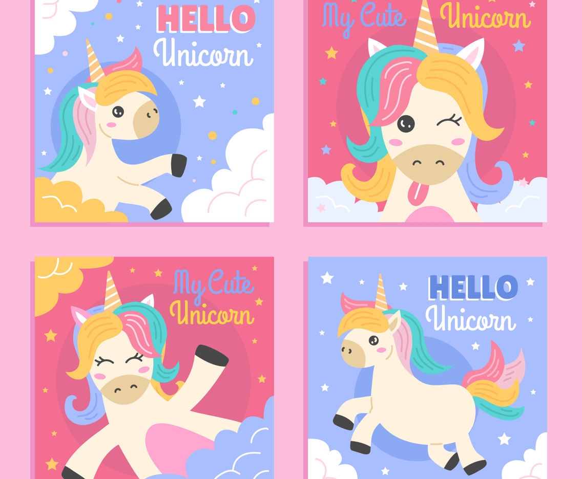 Cute Unicorn on Social Media Post