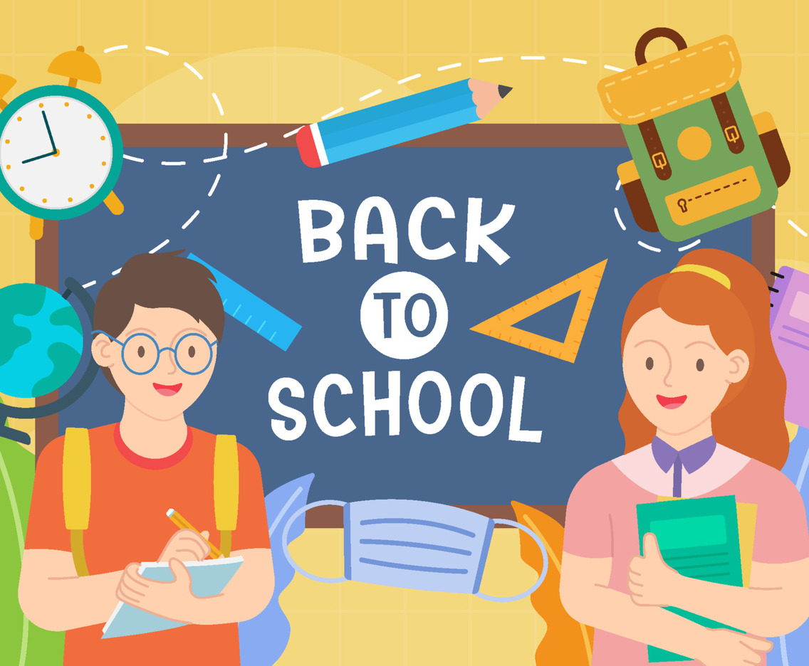 Back to School with New Normal Activity Illustration