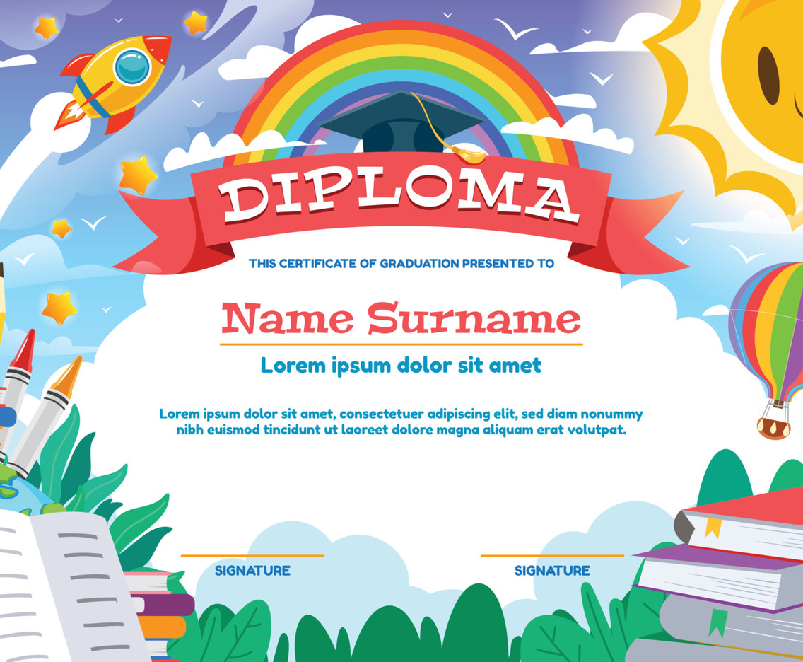 Kindergarten Graduation Certificate Template