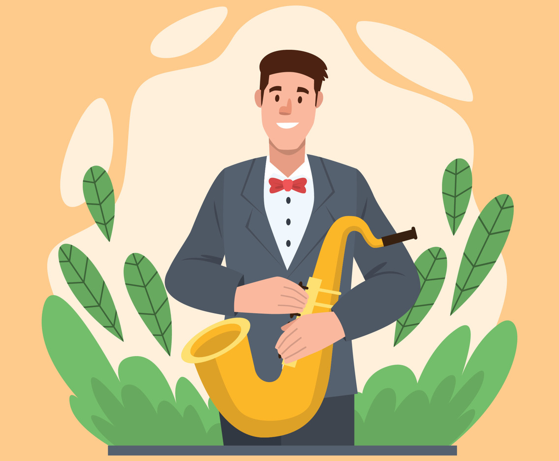 A Jazz Musician Holding Saxophone