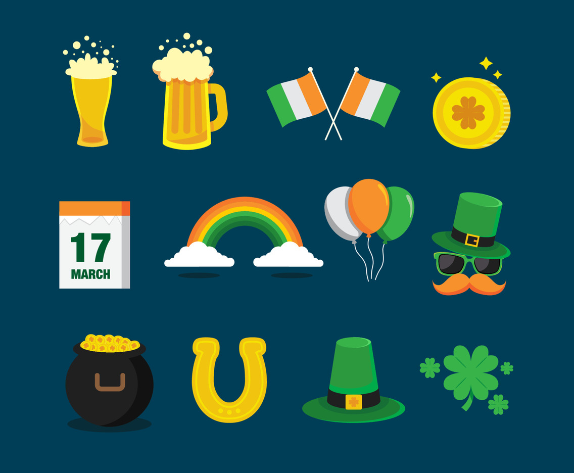 Celebrating St. Patrick's Day Icons Collection