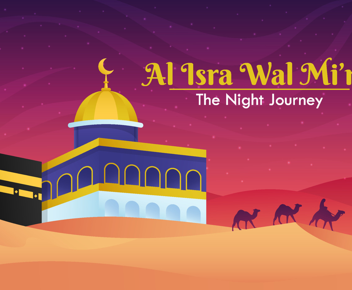 Isra Mi'raj the Night Journey Background Concept