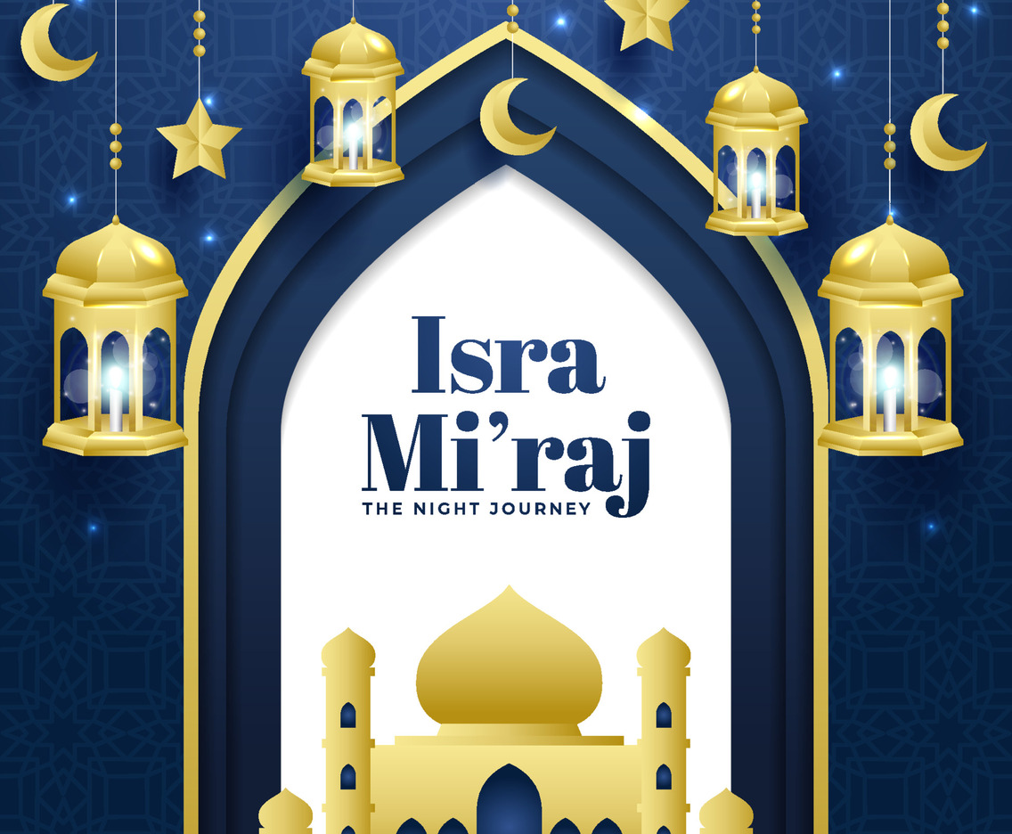 Isra Miraj with Element Islamic Concept