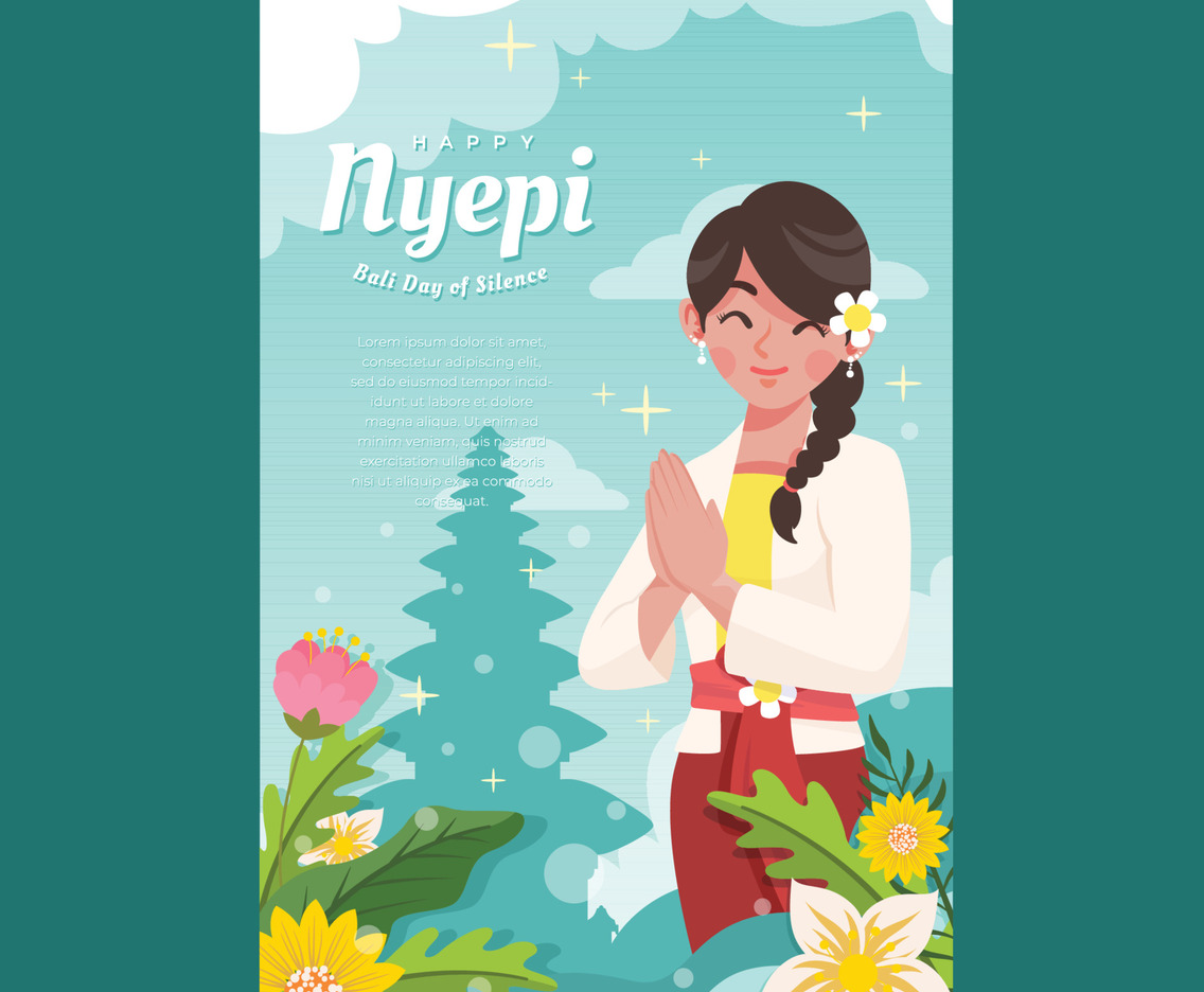 Cute Balinese Women wish you a happy Nyepi