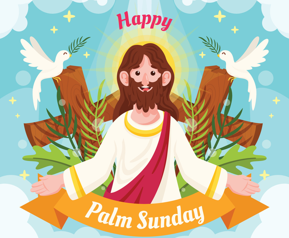 Happy Palm Sunday with Cute Jesus