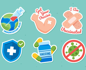 World Immunization Week Sticker Set
