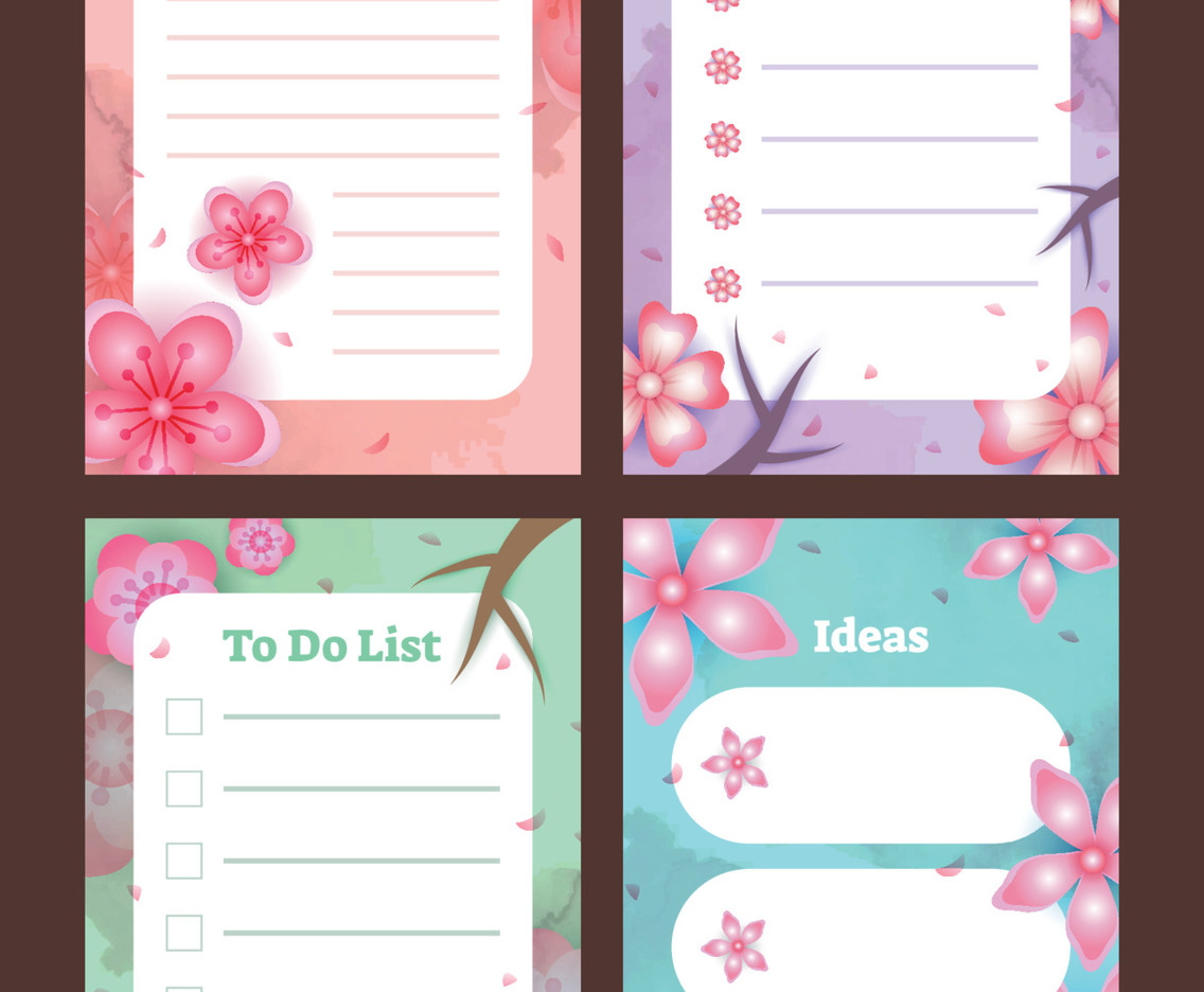 Spring Cherry Blossom Journal Template