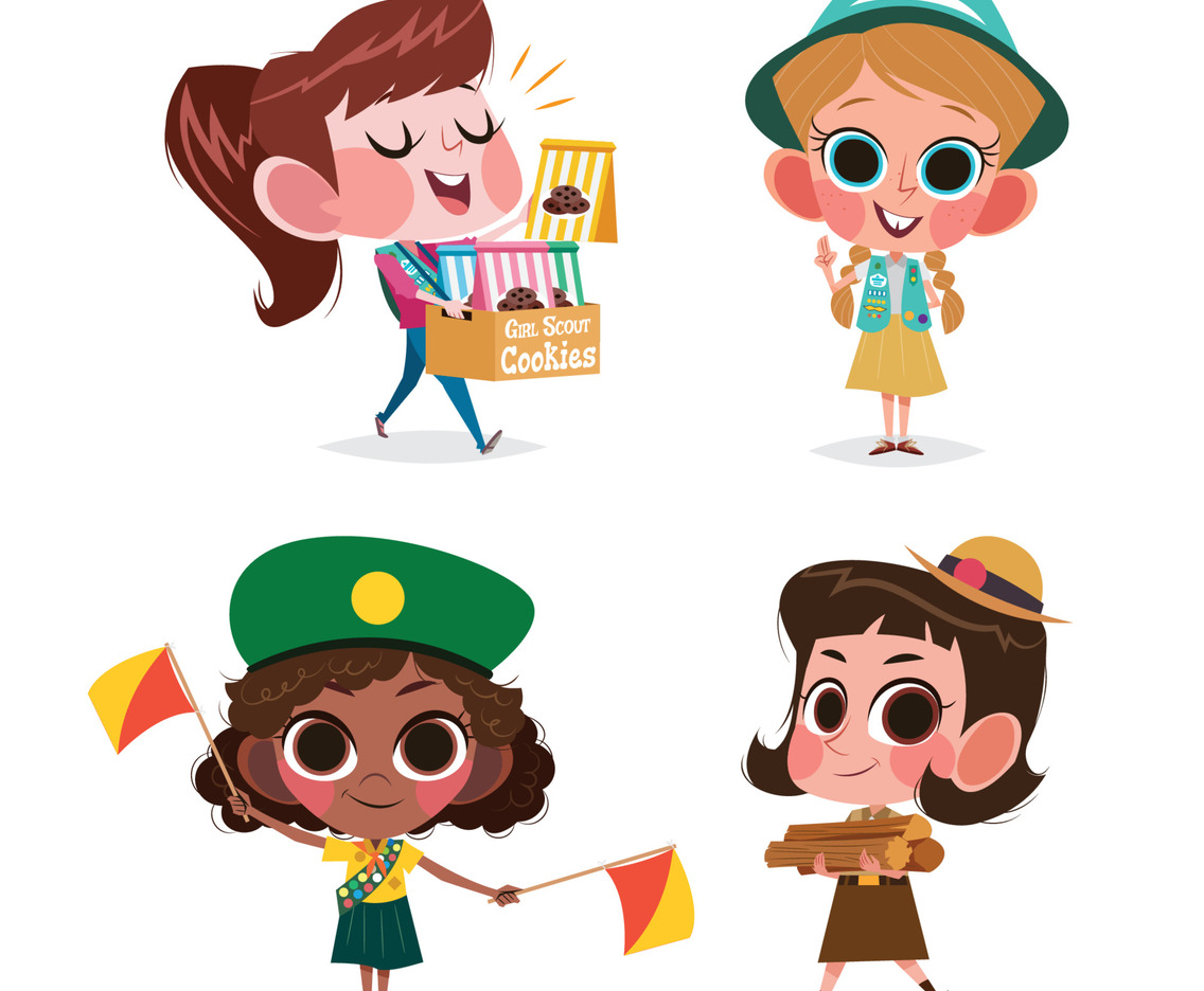 Girl Scout Day Character Concept Set