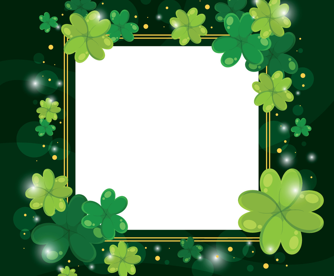Shamrock Background Template for Saint Patrick's Day Celebration