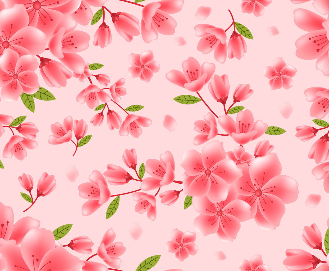 Romantic Cherry Blossom Pattern